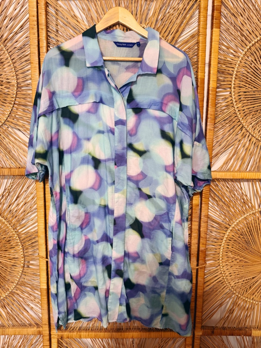 Georg Roth Abstract Print Button-Up Shirt Dress SZ L